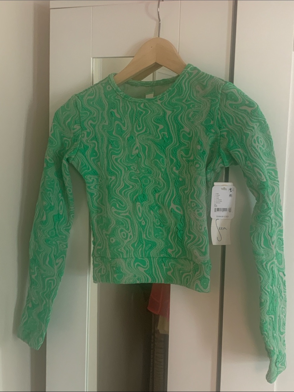 Seea Green Swirl Long Sleeve Swim Top